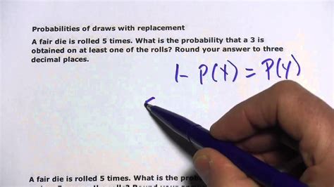 probabilities of draws with replacement calculator.